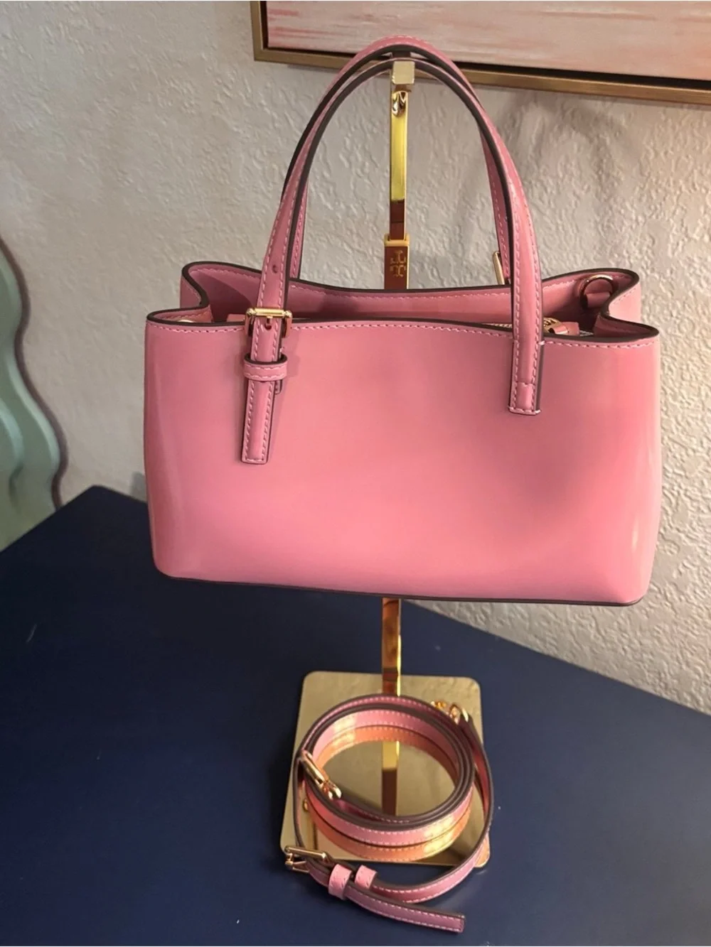 Tory Burch Pink Mini Satchel with Removable Strap